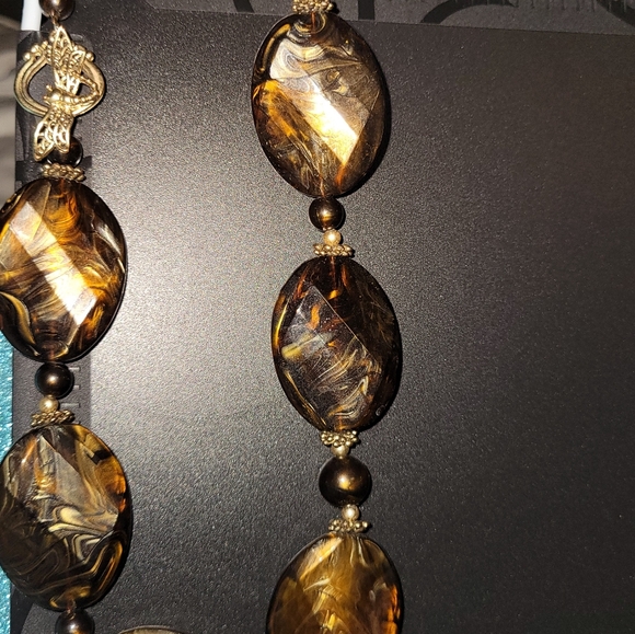 Brown, Tan, Gold Necklaces,  Bundle deal (2) - Picture 2 of 8